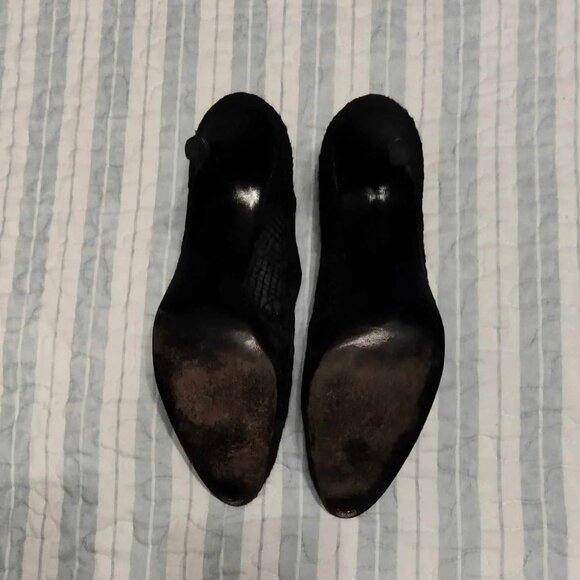 Stuart Weitzman For Mr. Seymour Black Mesh High Heel Pumps Size 8AA - Picture 5 of 6